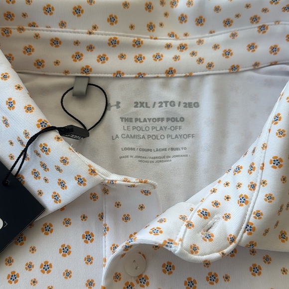 Under Armour Men's Polo with Blue and Green Accents - Picture 5 of 6